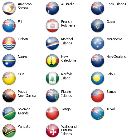 Bandiere dal mondo - Oceania 23 icone